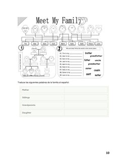 10 
 
 
 
 
Traduce las siguientes palabras de la familia al español. 
 
 
 
 
 
 
 
 
 
 
 
 
 
 
 
