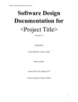 Software Design Document Template | PDF | System | Class (Computer ...