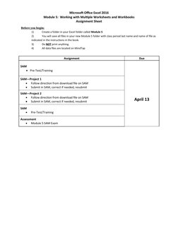 Module 5: Excel Worksheets Assignment | PDF