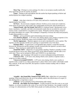 Broadcasting Terms Glossary | PDF | News Broadcasting | News