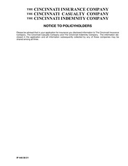 IP 446 08 01
THE CINCINNATI INSURANCE COMPANY
THE CINCINNATI  CASUALTY  COMPANY
THE CINCINNATI INDEMNITY COMPANY
NOTICE TO PO