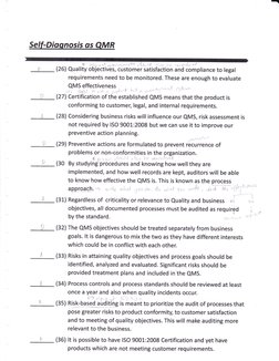 Self-Diaanosis os QMR
0 
(26) euariilv "ui".tilA;;';;;t',i;fUt,sraaiol-, r;iL,T.,rriance to regar
requirements need to be mon