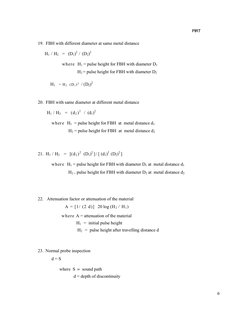 Ultrasonic Testing Formulas and Data | PDF | Ultrasound | Sound