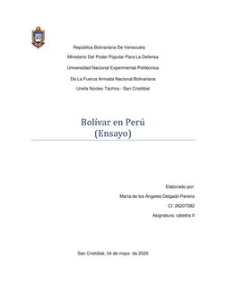 República Bolivariana De Venezuela 
Ministerio Del Poder Popular Para La Defensa 
Universidad Nacional