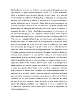 Sánchez Carrión le enviara una invitación mientras estaba en Guayaquil, provincia 
cuya anexión a la gran Colombia dispuso en