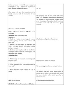 Grade 8 Lesson Plan: Newton's Laws | PDF | Newton's Laws Of Motion | Force