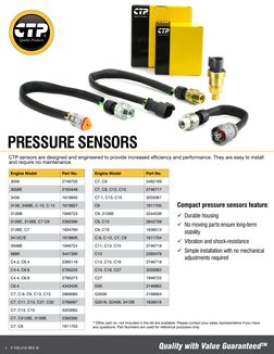 Quality with Value GuaranteedTM
Pressure Sensors
* Other part no. not included in the list are available. Please contact your