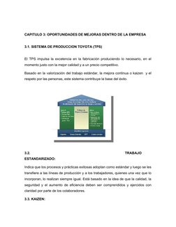 CAPITULO 3: OPORTUNIDADES DE MEJORAS DENTRO DE LA EMPRESA
3.1. SISTEMA DE PRODUCCION TOYOTA (TPS)
El TPS impulsa la excelenci