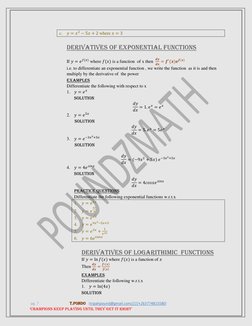 Differentiation Notes for Students | PDF | Gradient | Equations