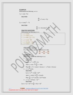 Differentiation Notes for Students | PDF | Gradient | Equations