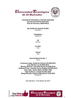 Facultad de Informática y Ciencias Aplicadas
Escuela de Ciencias Aplicadas
Área de Ciencias y Matemática
Ing. Guillermo Guzmá