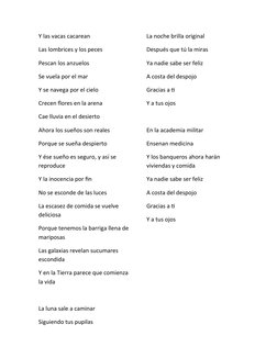 Y las vacas cacarean
Las lombrices y los peces
Pescan los anzuelos
Se vuela por el mar
Y se navega por el cielo
Crecen flores