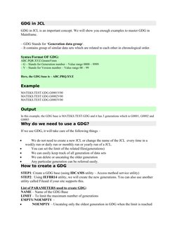 Mastering GDG in JCL for Mainframe | PDF | Software | Computer Programming