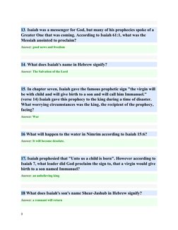 Isaiah Bible Quiz: Questions & Answers | PDF | Isaiah | Book Of Isaiah
