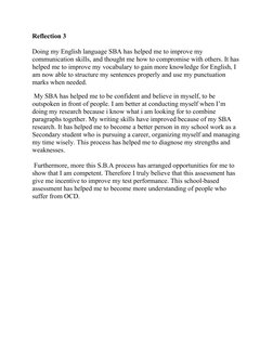 Reflection on English SBA Experience | PDF