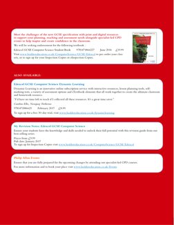 Meet the challenges of the new GCSE specification with print and digital resources 
to support your planning, teaching and as