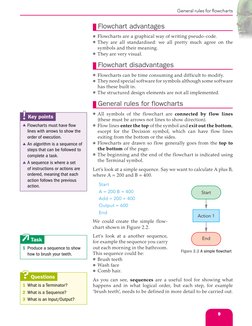 General rules for flowcharts
9
Flowchart advantages
●	 Flowcharts are a graphical way of writing pseudo-code.
●	 They are all