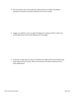Vector Components Practice Worksheet | PDF