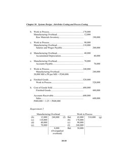 Chapter 10   Systems Design:  Job-Order Costing and Process Costing
b.
Work in Process.......................................
