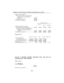 Chapter 10   Systems Design:  Job-Order Costing and Process Costing
Gallons to be accounted for:
Work in process, May 1 (mate