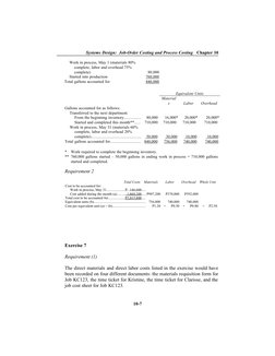 Systems Design:  Job-Order Costing and Process Costing   Chapter 10
Work in process, May 1 (materials 80% 
complete, labor an