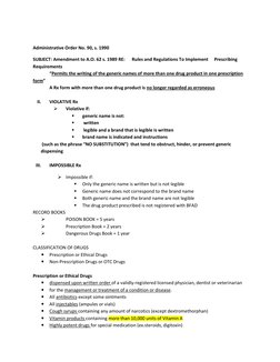 Administrative Order No. 90, s. 1990 
SUBJECT: Amendment to A.O. 62 s. 1989 RE:  
Rules and Regulations To Implement  Presc