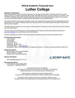 Official Academic Transcript from
 
Luther College
 
Statement of Authenticity
This official academic transcript has been del