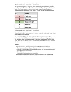 (green = match) (red = miss) (white = not checked)
The second query will use a query plan which implements a sequential seek