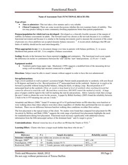 Functional Reach 
 
Tests and Measures: Adult; 2012