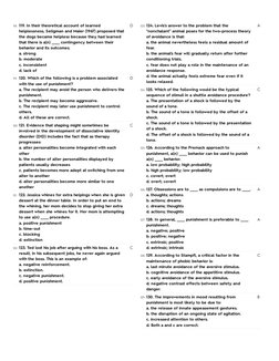 118. 119. In their theoretical account of learned
helplessness, Seligman and Maier (1967) proposed that
the dogs became helpl