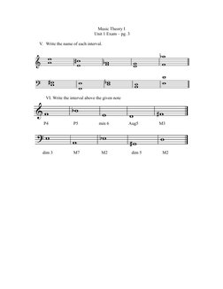 Music Theory I Unit 1 Exam Guide | PDF | Interval (Music) | Chord (Music)