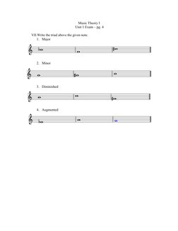 Music Theory I Unit 1 Exam Guide | PDF | Interval (Music) | Chord (Music)