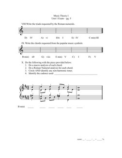Music Theory I Unit 1 Exam Guide | PDF | Interval (Music) | Chord (Music)