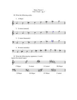 Music Theory I Unit 1 Exam Guide | PDF | Interval (Music) | Chord (Music)