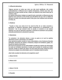 Iglesia  Bíblica  El  Manantial
1. Influencia demoníaca
"Algunas  personas  no  salvas  que  viven  una  vida  moral  equilib