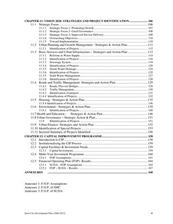Surat City Development Plan (2006-2012) 
 
  
4 
CHAPTER 11: VISION 2020: STRATEGIES AND PROJECT IDENTIFICATION..............