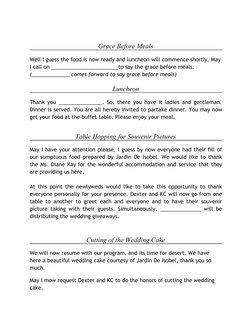 Civil Wedding Reception Program Script | PDF | Wedding | Bride