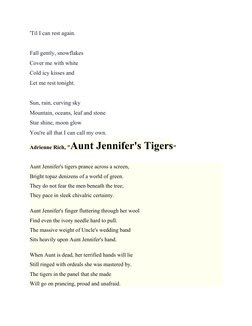 'Til I can rest again.
Fall gently, snowflakes
Cover me with white
Cold icy kisses and
Let me rest tonight.
Sun, rain, curvin