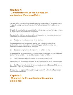 Capítulo 1:
 Caracterización de las fuentes de 
contaminación atmosférica
La caracterización de una fuente de contaminación a