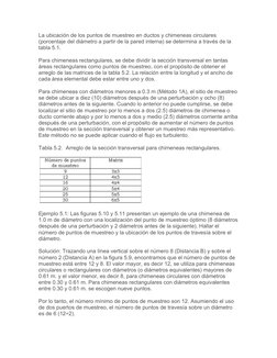 La ubicación de los puntos de muestreo en ductos y chimeneas circulares 
(porcentaje del diámetro a partir de la pared intern