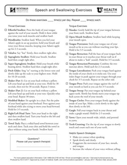 Swash Exercise Speech and Swallowing Exercises | PDF | Tongue | Mouth