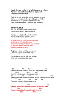 Hoy le liberate suelta ya tu fe fortalecete se valiente 
No mires atra no te importe mas la ya gente 
Tu créele, créele a Dio