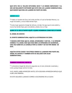 QUE ESTA VES EL VELLON ESTUVIERA SECO Y LO DEMÁS EMPAPADO Y AL
SER ASÍ REALMENTE ENTENDIÓ QUE ESTO ERA UN LLAMDO SOBRENATURAL