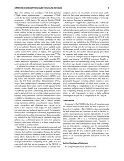 Printable Caffeine Questionnaire.pdf Caffeine Consumption Questionnaire-Revised | PDF | Caffeine | Validity ...