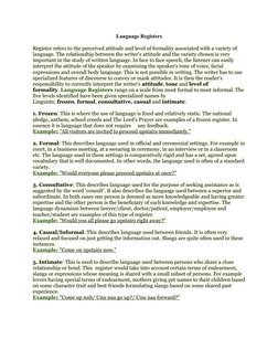 Understanding Language Registers | PDF | Linguistics | Cognitive Science