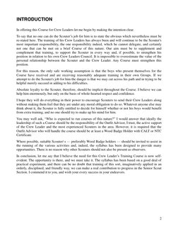 2 
INTRODUCTION 
 
In offering this Course for Crew Leaders let me begin by making the intention clear. 
To say that no o