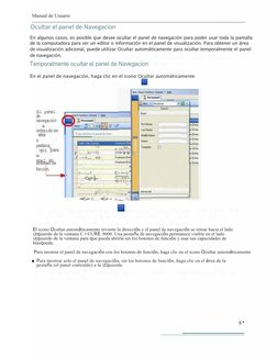 a
aga 
clic
p
ostrar el
e
c
st
-s-.-
Manual de Usuario
Ocultar el panel de Navegacion
En algunos casos, es posible que desee