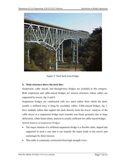 Department of Civil Engineering, N-W.F.P UET, Peshawar                
Introduction to Bridge Engineering 
 
Prof Dr. Qaisar