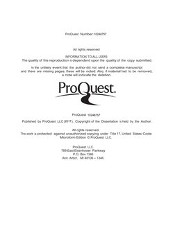 



ProQuest Number:




All rights reserved

INFORMATION TO ALL USERS
The quality of this reproduction is dependent