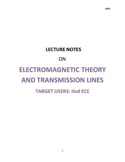 EMTL Lecture Notes Overview | PDF | Electromagnetism | Electronics